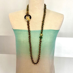 Agate and Black Onyx Creole Necklace