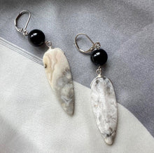 Load image into Gallery viewer, Black Onyx and Bloodstone Earrings
