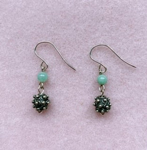 Jade and Bali Beads Earrings