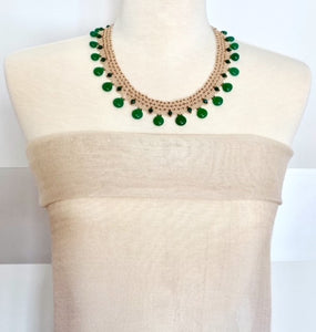 Green Onyx Hearts Necklace