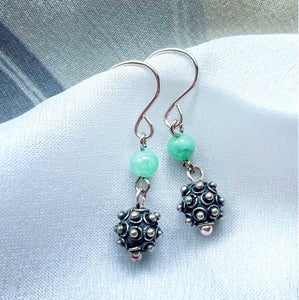 Jade and Bali Beads Earrings