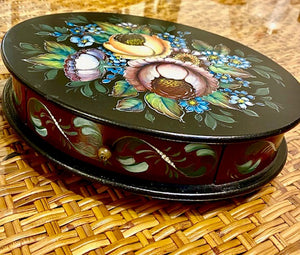 Rose Oval Box with Drawer