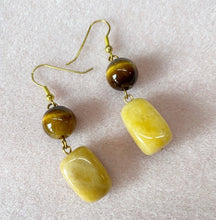 Load image into Gallery viewer, Tigereye and Aragonite Earrings
